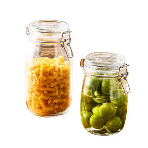 Barattolo di Conservazione in Vetro Moderno ed Ecologico, Design Flessibile con <span class=keywords><strong>Chiusura</strong></span> a Morsetto Metallico, Capacità 1L <span class=keywords><strong>per</strong></span> Uso in Cucina e Feste - Product Image 5
