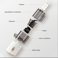Exprimidor de masticación lenta eléctrico portátil de 200ml, Mini USB, extractor de jugo de fruta de prensa en frío inversa para uso doméstico en Hotel, apto para RV