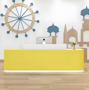 โต๊ะประชาสัมพันธ์สำหรับสถาบันฝึกอบรม B026 ศูนย์ดูแลเด็ก โรงแรม และโรงเรียน ดีไซน์หรูหราทันสมัย ทนทานต่อการกัดกร่อน ผลิตจากวัสดุเทียม - Product Image 4