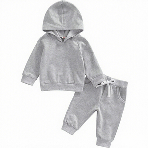 Hongbo tuta autunnale per bambini logo Designer personalizzato felpe con cappuccio per bambini dai 10 ai 15 anni 100% di cotone felpa e pantaloni per bambini e bambine - Product Image 4