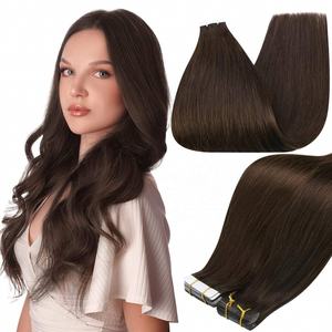 Extensions de cheveux vierges Remy de haute qualité, lisses, sans couture, à ruban adhésif, double trame, extensions brésiliennes invisibles, toutes les couleurs - Product Image 1