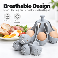 Moule à œufs en silicone souple de qualité alimentaire, support créatif pour la cuisson des œufs, idéal pour la cuisine à domicile, le petit-déjeuner et la restauration