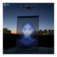 Écran LED transparent flexible P25 amovible pour publicité avec drone, type tapis magique