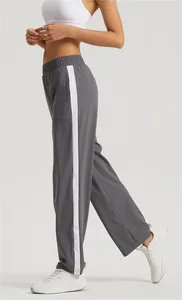 High Waist Sunscreen Wide Leg Pants For Women Pocket Running Leggings Sportswear Fitness Gym Sports Pants Casual Loose Trousers
