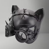 Masque de chat Steampunk Cyber Punk Masques de fête d'Halloween faits à la main avec lunettes LED pour le fabricant de costumes de carnaval à thème