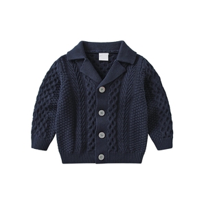 Pull-over en tricot <span class=keywords><strong>pour</strong></span> bébé garçon, col en V, fermeture à <span class=keywords><strong>ceinture</strong></span>, en coton, crochet, automne - Product Image 1