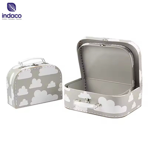 Boîte d'emballage personnalisée en carton, valise en papier kraft, boîtes cadeaux pour bébé avec poignée - Product Image 5