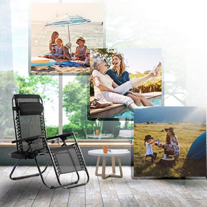 Silla de playa plegable de gravedad cero para trabajo pesado, tumbona ajustable de Metal para exteriores para patio, Hotel, Villa, uso en la playa - Product Image 5