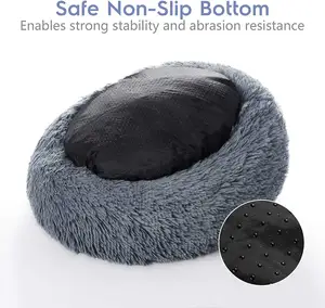 Hersteller Großhandel Runde Bequeme Matten Ultra Soft Beruhigendes Haustier Sofa Selbst erwärmend Indoor Schlaf nest Katze Hunde bett