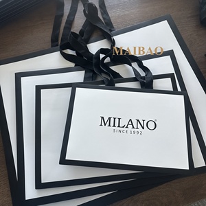Logo doré personnalisé <span class=keywords><strong>de</strong></span> luxe, grand petit magasin <span class=keywords><strong>de</strong></span> détail, Costume vêtements bijoux shopping cadeau sac en papier avec poignées <span class=keywords><strong>de</strong></span> ruban <span class=keywords><strong>de</strong></span> nœud papillon - Product Image 2