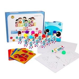 Ensemble de luxe à faible MOQ, ensemble cadeau, marqueurs à points d'encre lavables non toxiques, marqueurs graffiti pour enfants, outils de dessin Montessori, OEM, lot de 12 - Product Image 2