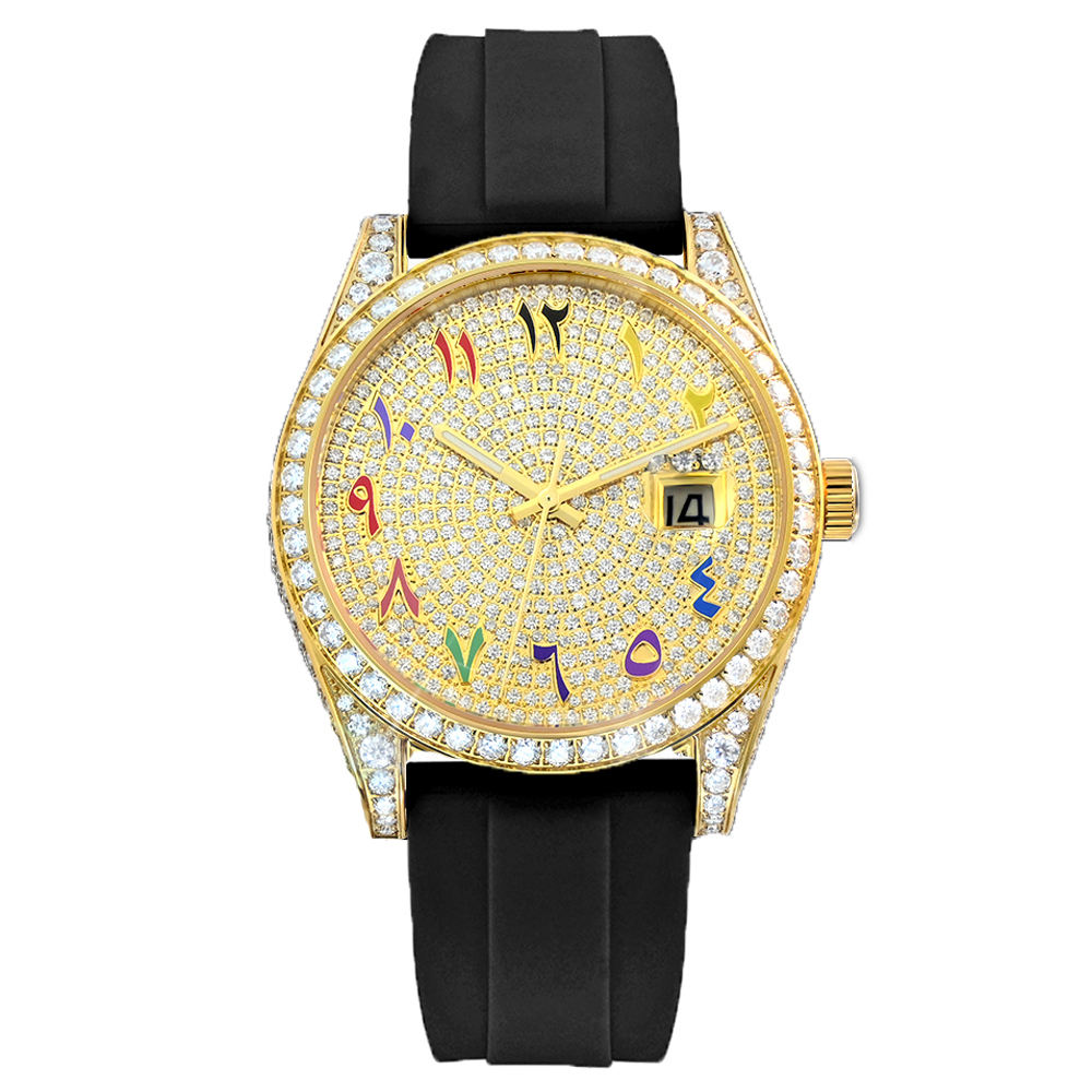 Gold-Colored Arabic numeral dial