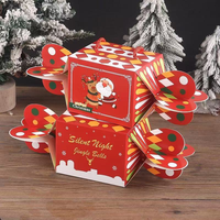 Boîte cadeau de Noël en papier pour bonbons, avec poignée, pour friandises, chocolats, fruits et cadeaux de fêtes