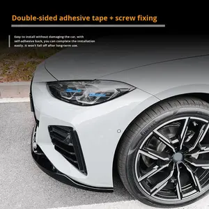 Kit de Divisor de Labio Delantero AMP-Z para BMW Serie 4 G26 <span class=keywords><strong>2014</strong></span>- M Sport, Estilo Fibra de Carbono Brillante ABS, Parachoques Delantero, Exterior de la Carrocería - Product Image 5