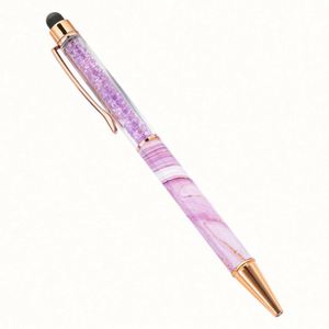 Promotional Rose <b>Gold</b> Metal Ballpoint <b>Pen</b> 1.0mm Custom Logo Printed Pattern Luxury Advertise Christmas Style Feather Body - Product Image 1