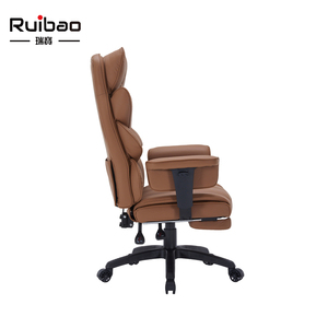 Chaise de bureau exécutive en cuir PU de qualité supérieure, ergonomique, dossier haut, avec accoudoirs rembourrés, pivotante, pour bureau à domicile, salon - Product Image 3