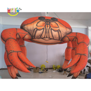 अनुकूलित विशाल inflatable क्रैब मॉडल समुद्र समुद्र के जानवर लाल बालों वाली सूजन वाले क्रैब