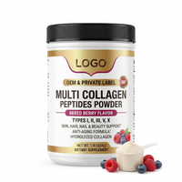 Poudre de supplément alimentaire en gros, marque privée personnalisée, anti-âge, pour la beauté de la peau, des cheveux et des ongles, peptides de collagène multi-saveurs OEM