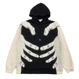 100% Cotton Heavyweight Hooded Distressed Custom DTG Print Logo Embroidery Beaded Breathable Patchwork Winter Pocket Oversize - Product Image 1
