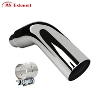 Coude d'échappement en acier au carbone chromé 4'' et 5'' pour diamètre intérieur, et 5'', 6'', 7'' pour diamètre extérieur, longueur 23'', embouts d'échappement chromés pour silencieux de camion