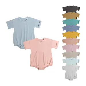 Custom Newborn Clothing O-Neck Organic Cotton Long Sleeve Baby Girls Bodysuits Infant Summer Style Romper