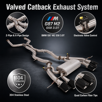 Sistema de Escape Catback de Alto Rendimiento con Válvulas, Tubo en Z y Tubo en X, SS304, Compatible con BMW G87 M2 S58 3.0T 2021+