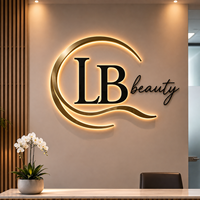 Lettres en relief 3D rétroéclairées en aluminium, signalétique personnalisée avec lettres lumineuses LED pour salon de beauté, spa, salon de coiffure, réception, mur