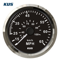 Pengukur Kecepatan Tabung Pitot 85mm 0-35/0-55/0-65MPH 12V24V IP67 Speedometer untuk Diesel Kapal