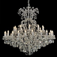 Lustre en cristal européen chromé en gros direct d'usine 8/12/16 lumières plafonnier de style bougie pour salon