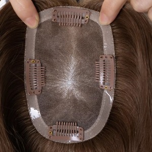 Topper de Cabello Humano 3x5 Mono Base para Mujer, Extensiones de Cabello Remy Virgen Europeo, Pelucas Invisibles, Toppers de Cabello Natural # 3 Marrón Oscuro - Product Image 6