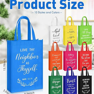 Bolsas de mano no tejidas cristianas de Pascua de 14x10 pulgadas, verso bíblico reutilizable a granel, bienvenida, <span class=keywords><strong>Semana</strong></span> <span class=keywords><strong>Santa</strong></span> para primera comunión - Product Image 6