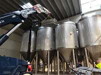 Fermenteur conique à enveloppe de 60 BBL certifié CE/PED, soudage TIG, raccords Tri-Clamp, cycle de fermentation rapide