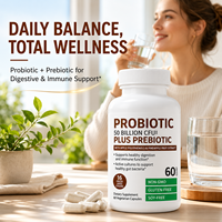 Capsules de probiotiques OEM 50 milliards d'UFC 16 souches plus prébiotiques pour la santé digestive et le soutien immunitaire