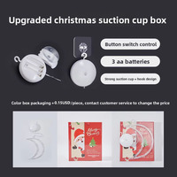 Warmweiße Weihnachts-Fensterdekoration LED-Batterie-Lichterkette Saugnapf-Hängelichter Weihnachtsbaum Feiertagsdekorationslichter