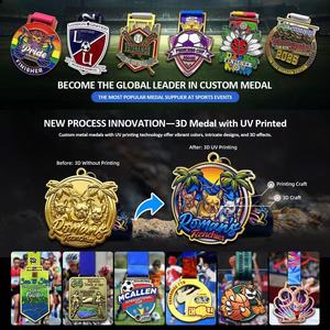 Crea la Tua Medaglia Sportiva Personalizzata in Lega di Zinco Placcata Oro con Smalto Morbido 3D 10cm per Maratona 5K Calcio Taekwondo Nuoto - Product Image 5