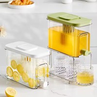 Bouilloire froide en plastique pour la maison Distributeur de filtre à boisson Seau de trempage de thé avec robinet Théière de fruits au citron de grande capacité