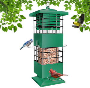 יצרן מזינים לציפורים, עיצוב לכל מזג אוויר, להאכלה כל השנה, בטוח לציפורים וסנאים, 3 ליברות, מתכת, נגד סנאים, חיצוני - Product Image 2