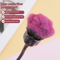 Lot de pinceaux de maquillage en poudre de rose en gros - Poils en nylon/fibres artificielles, manche en plastique, brosses à poussière pour ongles
