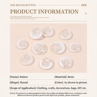 Boutons ronds modernes en résine à 4 trous avec motifs cœur et étoile, finition nacrée, lavables, attaches de couture pour vêtements de mode