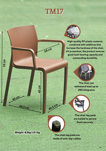 Solid Molded Wave Design Plastic <b>Chair</b> with Armrests, Available in Black, Brown, <b>Grey</b> Colors, Stackable Durable Seating - Product Image 4
