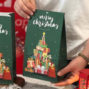 Bolsas de Regalo Pequeñas de Papel Ecológicas para Navidad, con Laminación, Logotipo Personalizado, Bolsas de Papel Kraft Marrón y Blanco, Más Vendidas - Product Image 3