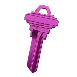 Fornitore di fabbro del mercato Usa chiave stampata in alluminio nichelato Blank colorato Sc1 Uncut Key Blanks per tagliatrice di chiavi