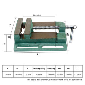 Hongyang Độ chính xác cao 100mm mini Hướng dẫn sử dụng băng ghế dự bị Chuck khoan cố định gang Vise Kìm phẳng đa công cụ chế biến gỗ máy móc - Product Image 5