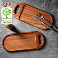 Plateau en bois de rose massif écologique moderne, assiette à pain jetable pour la restauration gastronomique, vaisselle de fête domestique polie, vaisselle commerciale