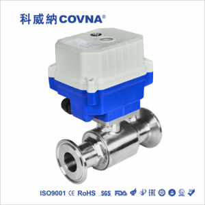 Vente de liquidation B2B COVNA : Vanne d'arrêt électrique motorisée miniature en laiton à double port de qualité sanitaire supérieure - Product Image 1