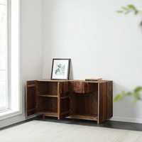 Meuble TV vintage, buffet de salon, console de rangement rétro en bois massif, meuble de style Wabi-sabi moderne, armoire multi-tiroirs