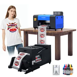 Mini dtf printer impresora dtf textil printing roller sublimation xp600 dtf printhead cloth printing machine digital printer