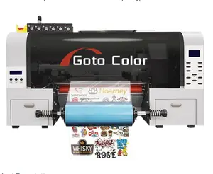 Barato Multicolor UV DTF Roll Printer Com Laminador 3D Inkjet UV DTF Impressora Para Fazer Vidro Pode Transferir Preço Para Etiqueta De Cristal