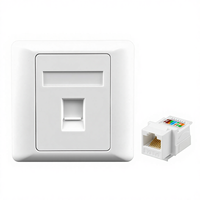 Panel Jaringan RJ45 Soket Ethernet Dinding Tipe DIMAN 1 Port Cat6 UTP Putih 86x86mm, Garansi 1 Tahun, Untuk Kegunaan Telekomunikasi