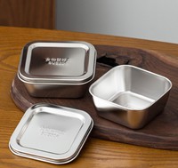 Récipients de stockage des aliments en acier inoxydable avec couvercle Boîte à bento pour la préparation des repas Boîte à lunch pour le four, lave-vaisselle et congélateur